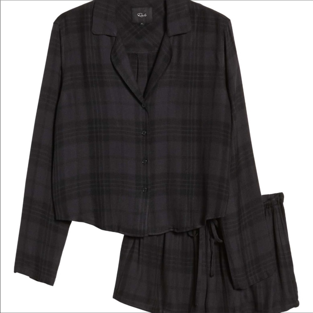 Rails Black Plaid Pajama Short Sleep Set